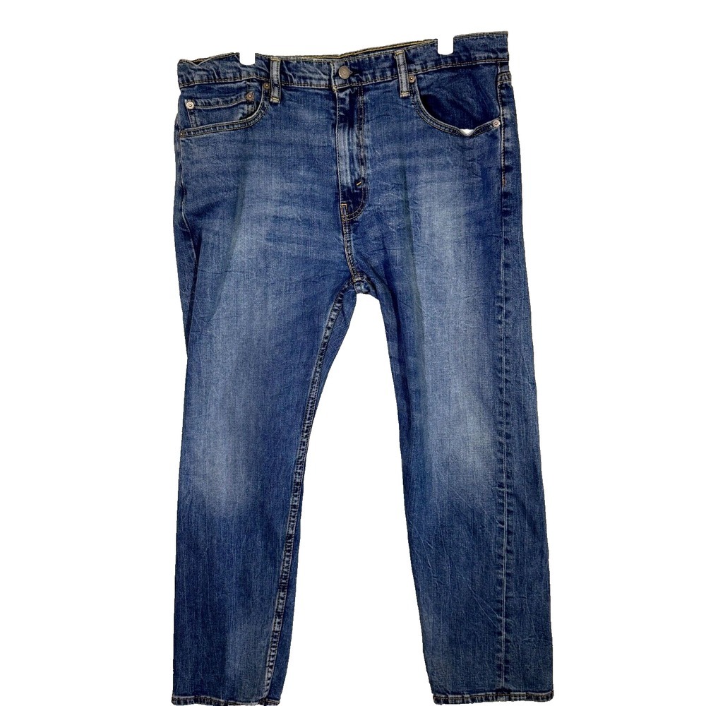 Levi's 502 Men's Jeans 38 X 30 Blue Denim Stretch Mid-Rise Straight Leg M1047